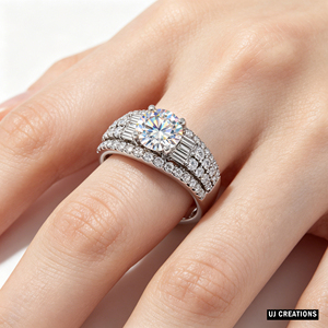 Bague de fiançailles personnalisée en or massif S925/10K/14K/18K avec diamant de laboratoire taille brillant de 1 carat qualité VVS-VS pour mariage et fête - Product Image 3