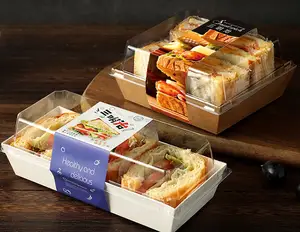 긴 샌드위치 상자 열 인감 샌드위치 포장 상자 접는 샌드위치 상자를 꺼내