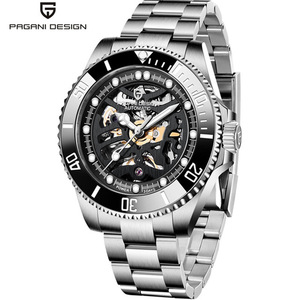 Reloj Mecánico Berjani PD-1659 con Esfera Esqueletizada, Automático, para Hombre, de Acero Inoxidable, Resistente al Agua 100m, con Cierre Plegable - Product Image 4