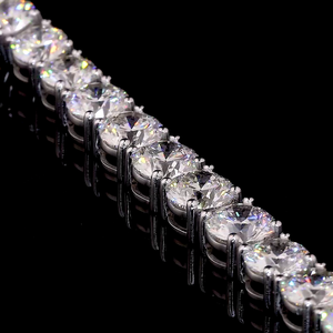 14K Gold Lab Grown Diamond Round Cut Tennis <b>Necklace</b> for Women - Product Image 2