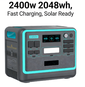 สถานีพลังงานแสงอาทิตย์แบบพกพา 2400W สำหรับใช้งานกลางแจ้ง อินเวอร์เตอร์คลื่นไซน์บริสุทธิ์ ระบบ MPPT ชาร์จเร็ว เหมาะสำหรับการเดินทาง ปิกนิก ใช้ในบ้าน หรือสำรองไฟในกรณีไฟดับ - Product Image 1