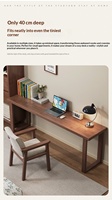 Bureau simple et moderne en bois ultra-étroit de 40 cm de large, assemblé, pour chambre à coucher, salon, bureau