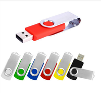 Hadiah Promosi Kustom Murah Logam Putar Warna-warni 2GB 4GB 8GB 16GB 32GB 64GB USB Flash Drive 2.0 Logo Kustom Cetak Pendrive