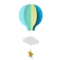 Décorations suspendues 3D en forme de cœur, montgolfière et nuage pour la maternelle, les fêtes, les mariages et les anniversaires