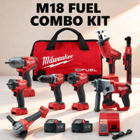 Ensemble d'outils Milwaukee, kit combiné d'outils électriques sans fil avec scie, meuleuse, perceuse pour la construction et la rénovation