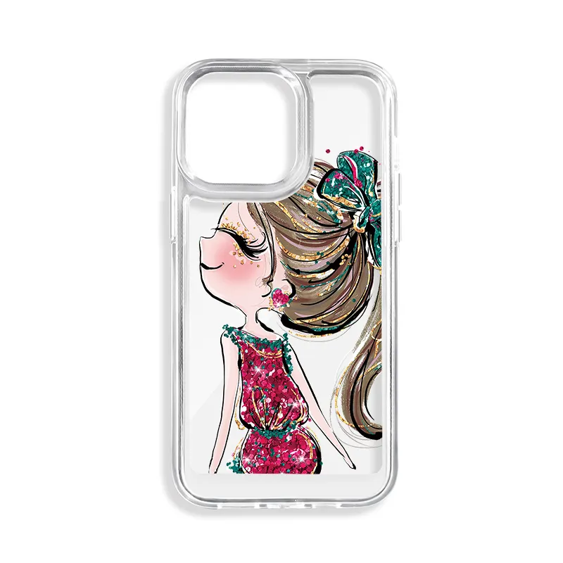 Transparent cartoon Girls shockproof Cell Phone Cover For iphone 14promax 13pro xr 11promax Clear case