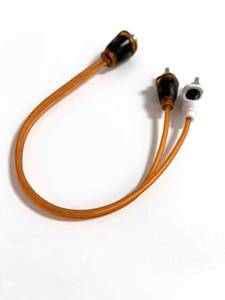 5M 4-pin to 2RCA <b>car</b> <b>amplifier</b> audio cable, matte finish, dual-color injection molded connectors - Product Image 5