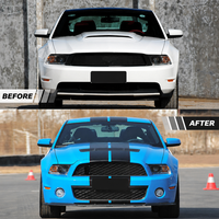 Kit de conversion de pare-chocs avant et arrière style GT500 pour Ford Mustang 2010-2014 avec jupes latérales de capot