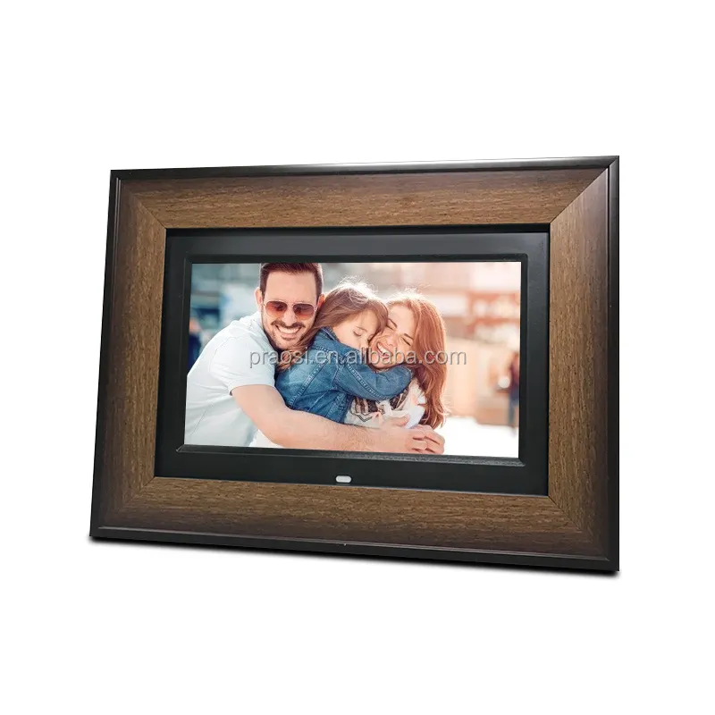 Hot Houten Behuizing Wifi Digitale Fotolijst 10 Inch Cloud Fotoframe Met Framo App Touchscreen