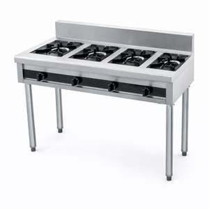 Estufa de Gas Comercial Personalizable de Acero Inoxidable 201, Independiente, para Restaurante Chino, con 3 Quemadores - Product Image 3