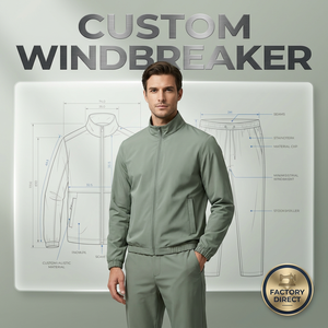 Custom Lightweight Sportswear <b>Set</b> for Men <b>Windbreaker</b> Jacket Nylon Hoodie and <b>Shorts</b> <b>Set</b> Windproof Tracksuit - Product Image 1