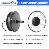 Kit de moteur de moyeu Sailimotor haute puissance 48v 1500w 52v 60v 2000W, kit de conversion de vélo électrique MTX 52V 72V 3000w avec batterie au lithium en option