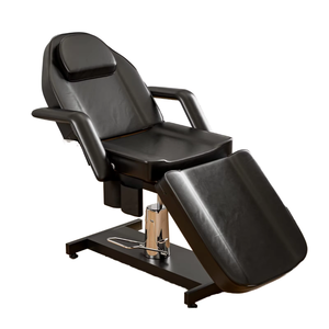 Table de massage réglable en cuir PU avec appui-tête intégré, structure métallique, mobilier de salon et spa, design contemporain - Product Image 1