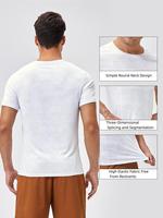 T-shirt en nylon et élasthanne à séchage rapide, personnalisable avec impression DTF, idéal pour l'entraînement, la course et la gym