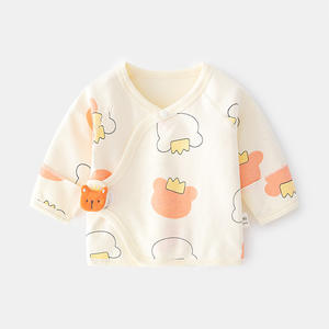 Ropa Interior para Bebés Recién Nacidos, Sin Costuras, Suave, de Algodón Puro, Estilo Primavera-Otoño, <span class=keywords><strong>Pijama</strong></span> con Velcro de Media Espalda, Ropa de Monje para el Primer Mes - Product Image 4