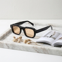 Lunettes de soleil carrées classiques rétro en acétate épais avec logo personnalisé pour hommes et femmes, lunettes de soleil de marque de luxe vintage à monture épaisse