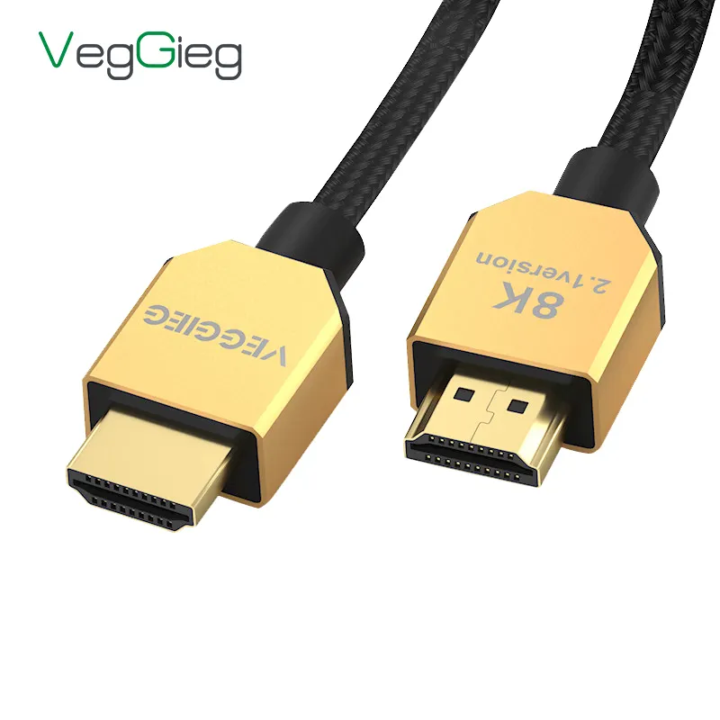 VegGieg yüksek hızlı mobil HDMI kablosu 8k sıcak satış HDMI 2.1 kablo 0.5m/1m/1.5m/2m/3m/5m masaüstü/La için uyumlu