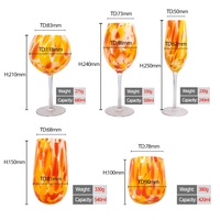 LANGXU 600ml ensemble de verres à vin design imprimé léopard tortue à grande tige faits à la main pour cadeau de fête