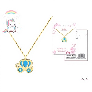 Collar de Cristal y Acero Color Dorado Nina, 0.1 kg, 30 cm de Largo - Product Image 1