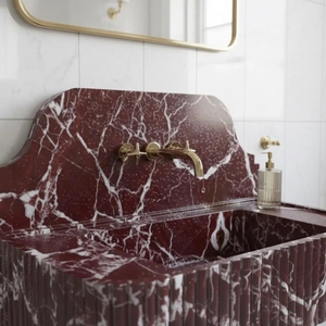 Wastafel Kamar Mandi Marmer Newstar Custom Rosa Levanto, Wastafel Marmer Rosso Lepanto, Wastafel Marmer Model Vessel - Product Image 6