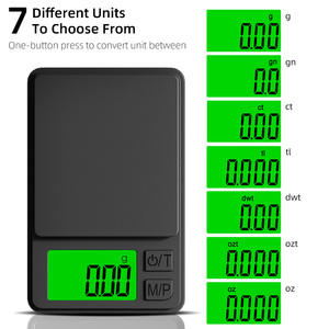 Changxie 100g 200g 300g 500g 1kg/0.01g 녹색 디스플레이 미니 포켓 스케일 보석 골드 - Product Image 4