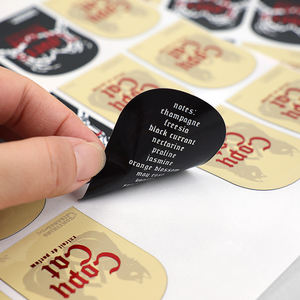 Etiquetas Autoadhesivas Impresas de Doble Cara Rojo Oro Rosa Negro Lámina Estampada Pegatinas para Botellas de Vidrio - Product Image 4