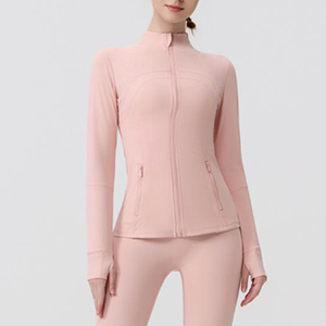 Whosale New Arrival High Elasticity Women Define <b>Yoga</b> <b>Jacket</b> Set - Quick Dry Slim Fit Activewear with Stand Collar - Product Image 2