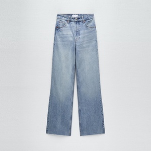 Pantalones Vaqueros de Mezclilla para Mujer, 100% Algodón, Personalizados, Corte Recto, Talla Grande, Pierna Ancha, Pantalones de Mezclilla para Adultos, Gran Venta - Product Image 3