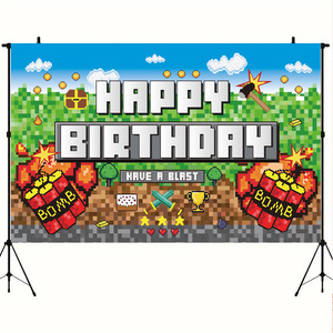 Fondo Decorativo Rectangular con Diseño de Minecraft SD808, Pancarta Decorativa de <span class=keywords><strong>Pixel</strong></span> Wars para Fiesta de Cumpleaños - Product Image 4