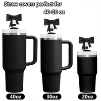 Accessoires pour boissons : Cache-pailles en silicone 3D nœud papillon 10 mm, anti-poussière et anti-éclaboussures, avec paillettes brillantes