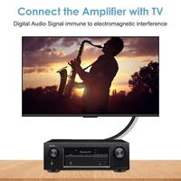 Câble audio numérique optique blindé tressé en PVC plaqué or Toslink coaxial mâle-mâle pour barre de son PS4, lecteur DVD, téléviseur, projecteur, haut-parleur