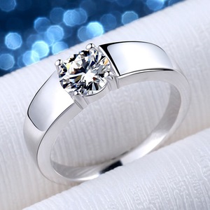 Vente en gros d'usine - <span class=keywords><strong>Bague</strong></span> en argent sterling S925 - <span class=keywords><strong>Bague</strong></span> simple avec moissanite 1 carat pour <span class=keywords><strong>homme</strong></span> - <span class=keywords><strong>Mariage</strong></span> - Fiançailles - Product Image 3