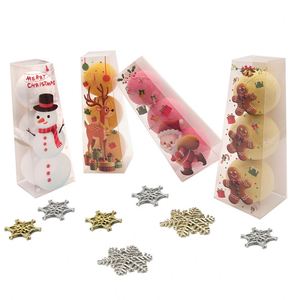 Juego de 3 Bombas de Baño Circulares Orgánicas con Ingredientes 100% Naturales, Mezcla de Colores, Regalo de Navidad - Product Image 1