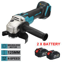 Meuleuse d'angle sans fil professionnelle industrielle 21V à vitesse variable 100/125mm, moteur sans balais, batterie 1.5AH, pour le meulage du métal (OEM/ODM, DIY)