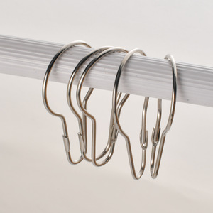 Gourd Shaped <b>Shower</b> Curtain <b>Hooks</b> Metal 70x40mm Carbon Steel Durable Bathroom Minimalist Design - Product Image 4