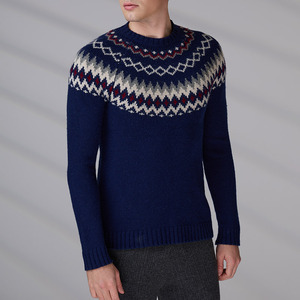 Knitwear Manufacturer Vintage Knitted Pullover Winter Autumn Long Sleeve <b>Argyle</b> Wool Jumper Custom Men <b>Sweater</b> - Product Image 4