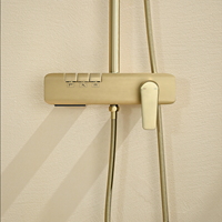 Système de douche 3 voies Maestro Spectrum en laiton poli chromé avec barre coulissante, mitigeur thermostatique pluie/massage/jet