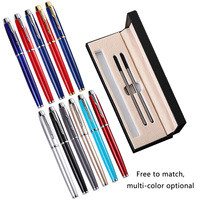 Stylo à bille roulante de luxe coffret cadeau avec boîte Logo personnalisé papeterie de bureau stylo Signature pour homme d'affaires