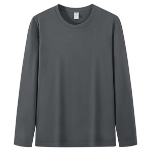 T-shirt à manches longues pour homme, personnalisable, tissu respirant, t-shirts unis pour la vente en gros, 100% coton, logo personnalisé gratuit - Product Image 4