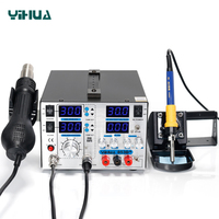 Station de Retravail YIHUA 853D+ 5A avec Fer à Souder à Air Chaud pour Panneaux en Aluminium, Machine de Soudage et Dessoudage BGA 3-en-1