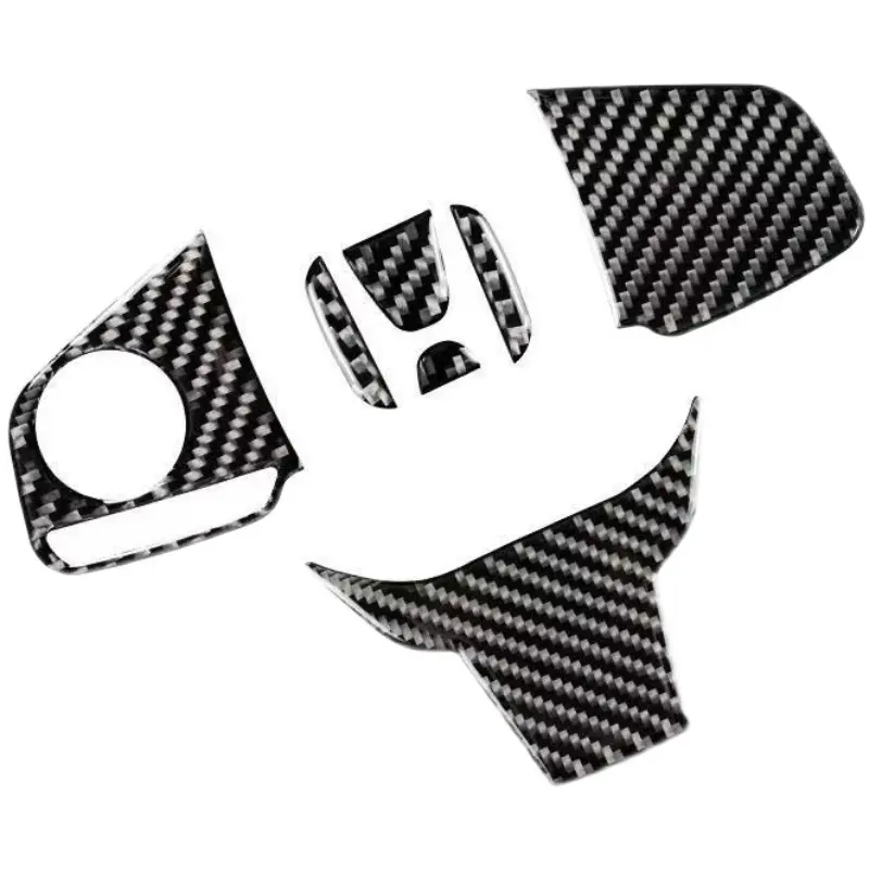 Carbon Fiber Car Steering Wheel Panel Emblem Car Styling Logo Sticker For 2016-2019 Honda Civic