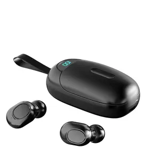 OEM新设计TWS耳机LED显示屏耳塞游戏耳机5.0低延迟无线耳机带挂绳LED显示屏