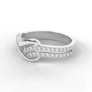 Infinite Love Inspired Crossover <b>Ring</b> in 925 Sterling Silver with 18K White <b>Gold</b> Plating and Pavé <b>Set</b> Stones Elegant Symbol - Product Image 2