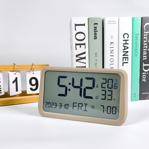 Hot bán kỹ thuật số bàn/bảng đồng hồ nhiệt độ độ ẩm hiển thị thông minh Trạm thời tiết điện tử lịch Pin hoạt động - Product Image 4