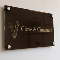 Plaque signalétique élégante en acrylique personnalisée pour restaurant, boulangerie, panneau mural avec support, impression UV, bords polis, vente en gros