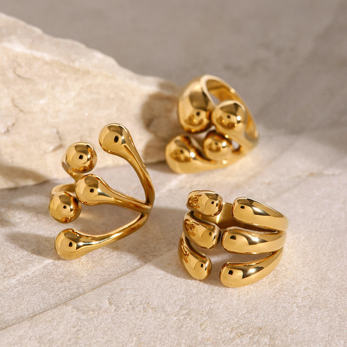 Anillos de joyería fina de diseños, anillos gruesos de bola