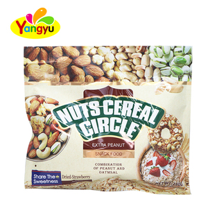 Cereales de cacahuete y <span class=keywords><strong>avena</strong></span> en forma de donut, aperitivo crujiente en círculo, empaquetado individualmente en bolsa de 280g, venta al por mayor. - Product Image 5
