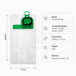 En stock, livraison rapide, sacs à poussière pour aspirateur SuzhouYJ, remplacements pour robots de balayage VK140/150/FP140 - Product Image 4