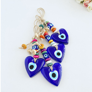 Occhi blu turchi ciondolo a forma <span class=keywords><strong>di</strong></span> cuore perle colorate <span class=keywords><strong>di</strong></span> vetro occhi del diavolo fortunato appesa a <span class=keywords><strong>parete</strong></span> - Product Image 5