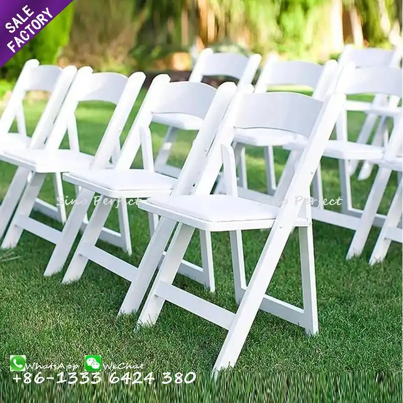 정원 가구 결혼식 사건 연회 응접 백색 수지 결혼식을 위한 플라스틱 Foldable 접히는 mb블던 의자